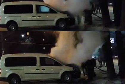 В Кривом Роге горел фургон