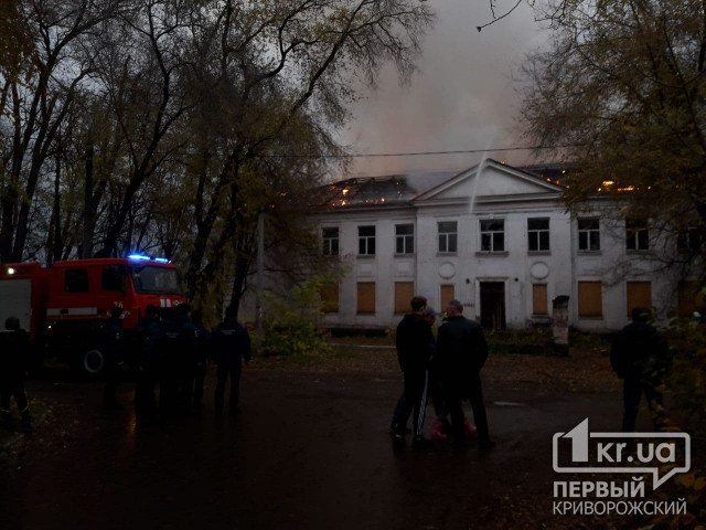 В Кривом Роге горит заброшенное здание