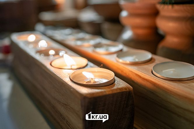 Крафтовий свічник на благодійній “Крафтовій здибанці” у Кривому Розі