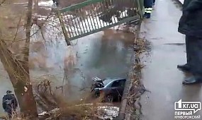 В Кривом Роге автомобиль слетел с моста | 1kr.ua